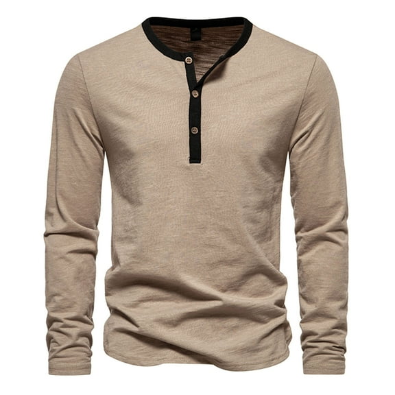 gbyLJF Men Casual Pullover Patchwork Long Sleeve Round Neck T-Shirt Tops Blouse