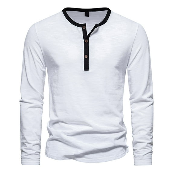 gbyLJF Men Casual Pullover Patchwork Long Sleeve Round Neck T-Shirt Tops Blouse