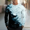 thumbnail image 1 of gbyLJF Men's Base Layer Shirt Gradient Printed Round Neck Pullover Tops Lightweight Casual Long Sleeve Sweatshirt, 1 of 5