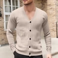 thumbnail image 1 of gbyLJF Men's Button Down Cardigan Solid Color Long Sleeve Open Front Sweaters Casual Slim Fit Knitted Blouse, 1 of 8