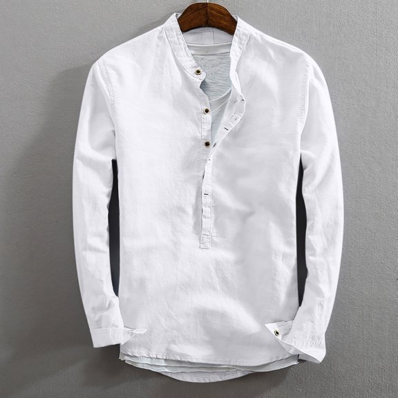 gbyLJF Men's Button Down Shirts Long Sleeve Lapel Casual Blouse Daily Business Tops Slim Fit Dress Shirts