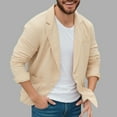 thumbnail image 1 of gbyLJF Men's Casual One Button Linen Suit Jackets Solid Color Slim Fit Sport Coat with Pockets Lightweight Business Blazer, 1 of 6