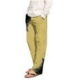 thumbnail image 1 of gbyLJF Men's Casual Sweatpants Loose Fit Ink-wash Printed Solid Color Trousers Elastic Waist Straight Leg Pants with Pockets, 1 of 4