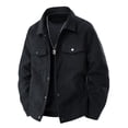 thumbnail image 1 of gbyLJF Men's Corduroy Shirts Jacket Thickened Long Sleeve Button Down Casual Shirts Solid Color Laple Cardigan with Pocket, 1 of 8