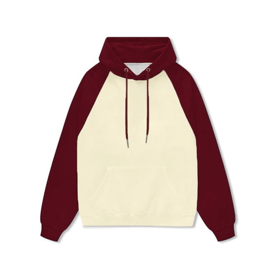 gbyLJF Men's Cotton Hoodie Casual Loose Drawstring Hooded Pullover Solid-color Patchwork Long Sleeve Sweatshirt with Pocket