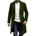 thumbnail image 1 of gbyLJF Men's Double Breasted Overcoat Mid-length Solid Color Long Sleeve Cardigan Casual Business Daily Outwear Coats with Pockets, 1 of 4