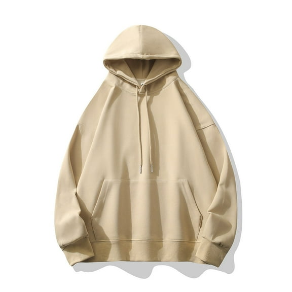 gbyLJF Men's Drawstring Hoodie Loose Fit Solid Color Hooded Sweatshirt with Pocket Autumn and Winter Casual Oversize Long Sleeve Pullover