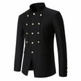 thumbnail image 1 of gbyLJF Men's Dress Coat Casual Formal Three-row Button Suit Jacket Wedding Party Slim Fit Stand Up Collar Coats, 1 of 8
