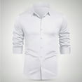 thumbnail image 1 of gbyLJF Men's Dress Shirt Solid Color Long Sleeve Turndown Collar Blouse Button Up Slim Fit Business Casual Shirts, 1 of 6