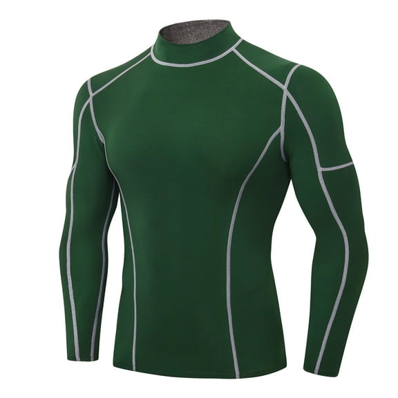 gbyLJF Men's Fitness Top Long Sleeve Tight Fit Quick Dry Athletic Base Layer Clear Line Design Workout Top