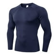 thumbnail image 1 of gbyLJF Men's Fitness Top Long Sleeve Tight Fit Quick Dry Athletic Base Layer Clear Line Design Workout Top, 1 of 3