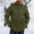 thumbnail image 1 of gbyLJF Men's Fleece Lined Down Jacket Thickened Solid Color Hooded Puffer Jacket Winter Warm Zip Up Cotton-padded Jackets with Pockets, 1 of 8
