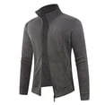 thumbnail image 1 of gbyLJF Men's Full Zip Coats Solid Color Long Sleeve Double-sided Fleece Stand Collar Jackets Casual Warm Outwear Jackets with Pocket, 1 of 7