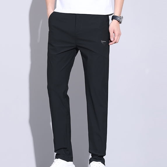 gbyLJF Men's Golf Pants Slim Fit Solid Color Straight Leg Stretch Dress Pants Business Casual Travel Trousers with Pockets