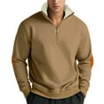 thumbnail image 1 of gbyLJF Men's Half Zipper Sweatshirt Long Sleeve Stand Up Collar Pullover Tops Fall Winter Fleece-Lined Zip Up Hoodie, 1 of 7