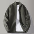 thumbnail image 1 of gbyLJF Men's Knitted Cardigan Solid Color Zipper Round Neck Sweater Jackets Casual Soft Comfy Long Sleeve Outwear for Men, 1 of 5