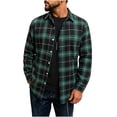 thumbnail image 1 of gbyLJF Men's Lightweight Plaid Flannel Jackets Fall Button Up Collared Shirts Vintage Classic Checkered Shirt Shacket, 1 of 7