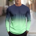 thumbnail image 1 of gbyLJF Men's Long Sleeve Crewneck Shirts Gradient Printed Casual Comfy Tees Regular Fit Fall Sweatshirts, 1 of 5