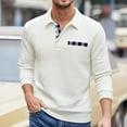 thumbnail image 1 of gbyLJF Men's Long Sleeve Lapel Pullover Solid Color Golf Collar Top Casual Button-Down Pocket Blouse Sweatshirt for Men, 1 of 9