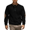 thumbnail image 1 of gbyLJF Men's Long Sleeve Pullover Half-zipper Stand-up Collar Top Casual Color-blocked Vertical Striped Sweatshirt, 1 of 7