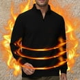 thumbnail image 1 of gbyLJF Men's Long Sleeve Quarter Zip Pullover Winter Fleece Stand Up Collar Sweatshirt Casual Solid Color Thermal Shirt, 1 of 7
