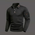 thumbnail image 1 of gbyLJF Men's Long Sleeve Shirts Long Sleeve Lapel Pullover T-shirts Casual Loose Fit Button Down Sweatshirt Tops, 1 of 7