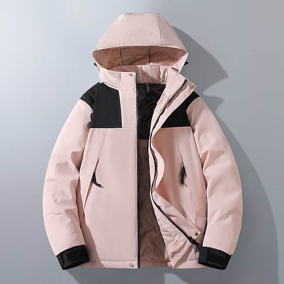 gbyLJF Men's Outdoor Waterproof Hooded Jacket Lightweight Solid Color Long Sleeve Coat Full Zipper Casual Jackets with Pocket