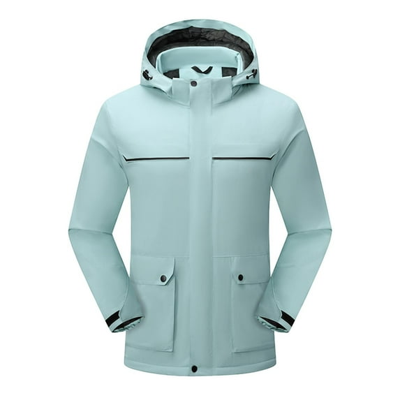 gbyLJF Men's Outdoor Windbreaker Zippered Pocket Jacket for Hiking Travel Men Waterproof Hooded Work Coat Winter Mens Ski Jacket