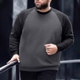 thumbnail image 1 of gbyLJF Men's Oversize Long Sleeve Top Middleweight Casual Loose Fit Color Matching Shirts Big and Tall Cotton Round Neck Blouse, 1 of 9