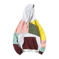 thumbnail image 1 of gbyLJF Men's Plus-size Drawstring Hoodie Vintage Color-blocked Long Sleeve Hooded Pullover Casual Simple Sweatshirt with Pocket, 1 of 8