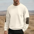 thumbnail image 1 of gbyLJF Men's Pullover Hoodie Solid Color Round Neck Basic Style Sportswear Casual Loose Fit Long Sleeve Soft Sweatshirt, 1 of 7