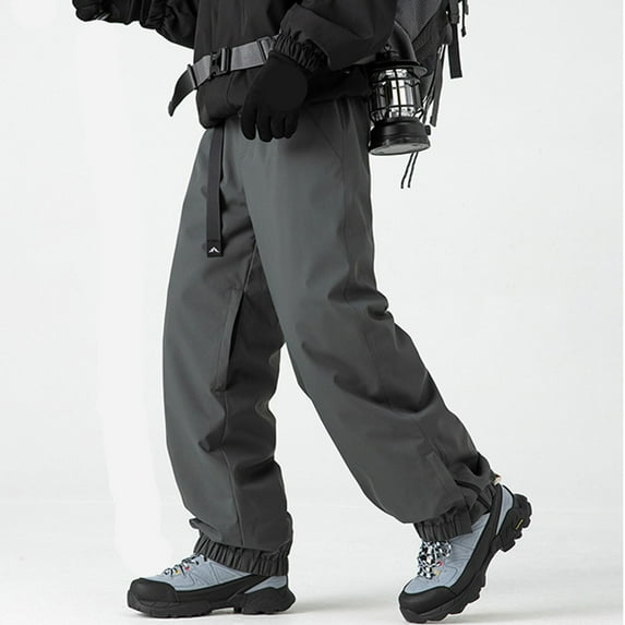 gbyLJF Men's Snow Ski Pants Winter Waterproof Snowboarding Pants Thickened Warm Long Pants with Pockets