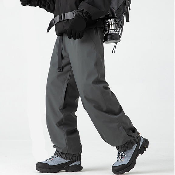 gbyLJF Men's Snow Ski Pants Winter Waterproof Snowboarding Pants Thickened Warm Long Pants with Pockets