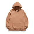 thumbnail image 1 of gbyLJF Men's Solid Color Hoodie Casual Round Neck Hooded Sweatshirt Loose Fit Long Sleeved Pullover Sweatshirt, 1 of 4