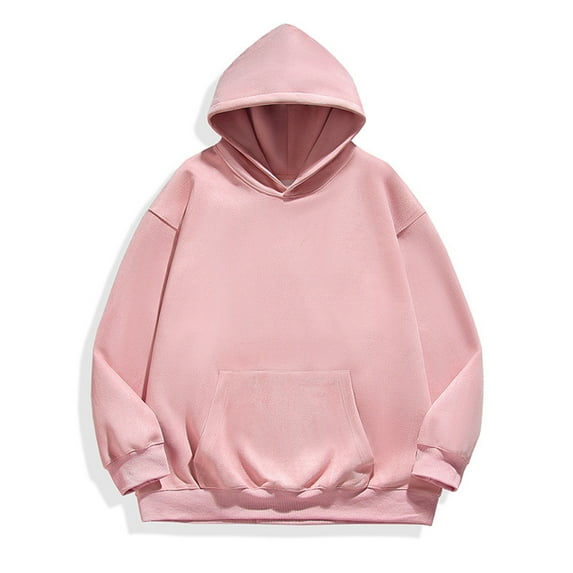 gbyLJF Men's Winter Hoodie Solid Color Round Neck Hooded Top Big and Tall Long Sleeve Pullover Sweatshirt with Pocket