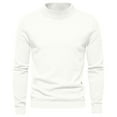 thumbnail image 1 of gbyLJF Men's Stand-up Collar Sweater Solid Color Loose Fit Base Layer Shirt Casual Comfy Round Neck Long Sleeve Top, 1 of 3