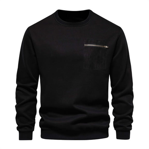 gbyLJF Men's Sweater Solid Color Round Neck Long Sleeve Knitted Top Casual Soft Textured Knit Pullover Shirts