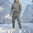 thumbnail image 1 of gbyLJF Men's Tracksuit 2 Piece Hooded Sweatshirts Running Jogging Sport Suit Sets Solid Color Casual Sweatsuit, 1 of 5