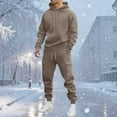 thumbnail image 1 of gbyLJF Men's Tracksuit 2 Piece Long Sleeve Hooded Sweatshirts Running Jogging Sport Suit Sets Solid Color Casual Sweatsuit, 1 of 5