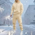 thumbnail image 1 of gbyLJF Men's Tracksuit 2 Piece Long Sleeve Hooded Sweatshirts Running Jogging Sport Suit Sets Solid Color Casual Sweatsuit, 1 of 5