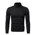 thumbnail image 1 of gbyLJF Men's Turtleneck Sweater Casual Slim Fit Knitted Tops Solid Color Lightweight Autumn Fashion Pullover Shirt, 1 of 5