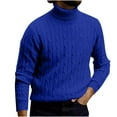 thumbnail image 1 of gbyLJF Men's Turtleneck Sweaters Solid Color Long Sleeved Knitted Pullover Tops Fall Winter Classic Warm Sweater, 1 of 5