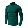 thumbnail image 1 of gbyLJF Men's Turtleneck T-shirts Solid Color Long Sleeved Pullover Sweatshirt Lightweight Fall Winter Classic Base Layer Shirts, 1 of 4