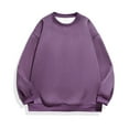 thumbnail image 1 of gbyLJF Men's Winter Sportswear Solid Color Round Neck Hoodie with Tapered Sleeves Large-sized Long Sleeve Pullover Sweatshirt, 1 of 4