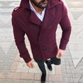 thumbnail image 1 of gbyLJF Men's Woolen Overcoat Mid-length Double Breasted Lapel Coats Fall/Winter Casual Business Solid Color Coat with Belt, 1 of 5