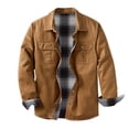 thumbnail image 1 of gbyLJF Men's Workwear Jackets Long Sleeve Double Pockets Turndown Collar Tops Coats Casual Button Down Blouse Cardigan, 1 of 7