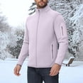 thumbnail image 1 of gbyLJF Men's Zip Up Jackets Solid Color Stand Collar Long Sleeve Fleece Cardigan Casual Sweatshirt Jacket with Zipper Pockets, 1 of 9