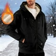 thumbnail image 1 of gbyLJF Mens Fleece Lined Hoodie Coats Long Sleeve Solid Color Zipper Hooded Jackets Casual Warm Outwear Tops Jacket with Pockets, 1 of 9