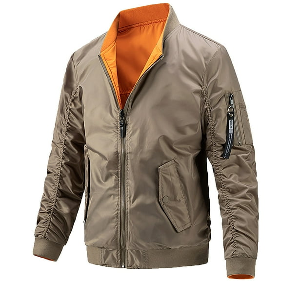 gbyLJF Mens Jackets Lightweight Casual Stand Collar Plus Cotton Jacket Casual Trend Coat for Men Hoodless Jackets Fashion 2024 Clothes