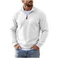 thumbnail image 1 of gbyLJF Mens Knit 1/4 Zip Pullover Solid Color Base Layer Sweater Long Sleeve Casual Tops Fall Winter Trendy Clothes, 1 of 6